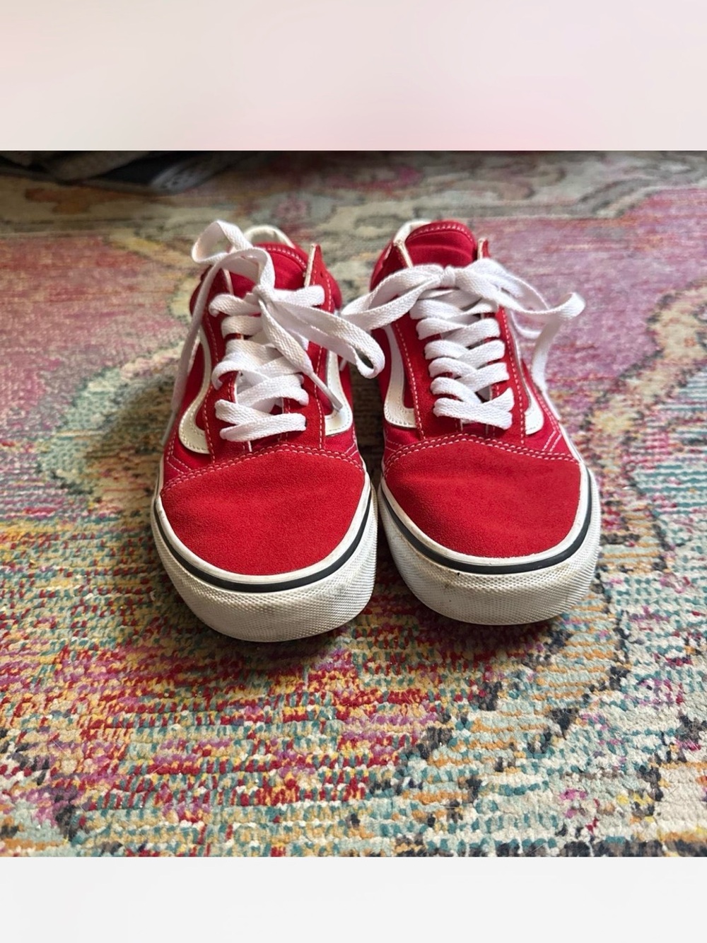 Red Canvas Vans